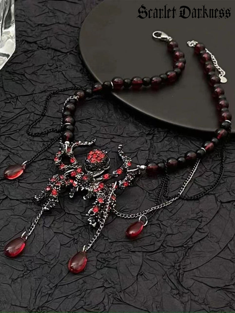 A Spider in Midnight Gothic Black Choker SCARLET DARKNESS